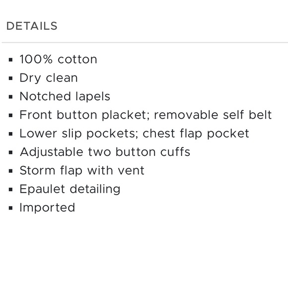 Vince Dark Khaki Cotton Belted Trench Coat, size small - Picture 5 of 16